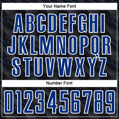 Custom Black Royal-White Slant Lines Sports Sublimation Soccer Uniform Jersey