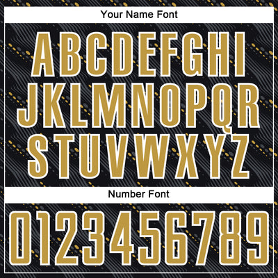 Custom Black Old Gold-White Slant Lines Sports Sublimation Soccer Uniform Jersey