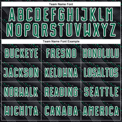 Custom Black Kelly Green-White Slant Lines Sports Sublimation Soccer Uniform Jersey