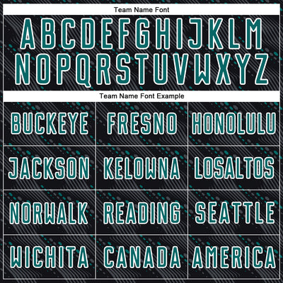 Custom Black Teal-White Slant Lines Sports Sublimation Soccer Uniform Jersey