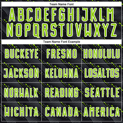 Custom Black Neon Green-White Slant Lines Sports Sublimation Soccer Uniform Jersey