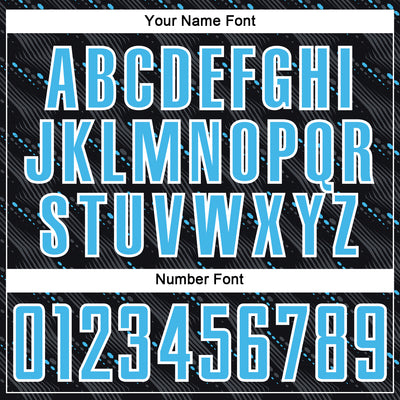 Custom Black Sky Blue-White Slant Lines Sports Sublimation Soccer Uniform Jersey