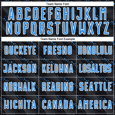 Custom Black Powder Blue-White Slant Lines Sports Sublimation Soccer Uniform Jersey