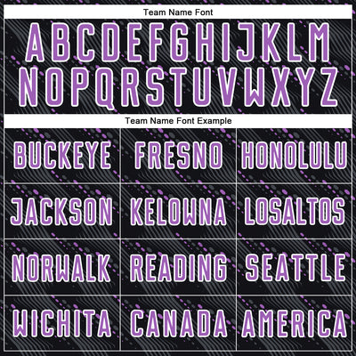 Custom Black Medium Purple-White Slant Lines Sports Sublimation Soccer Uniform Jersey