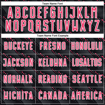 Custom Black Neon Pink-White Slant Lines Sports Sublimation Soccer Uniform Jersey