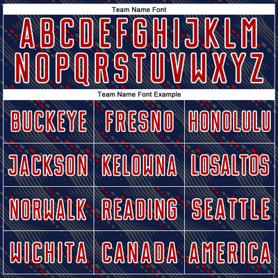 Custom Navy Red-White Slant Lines Sports Sublimation Soccer Uniform Jersey