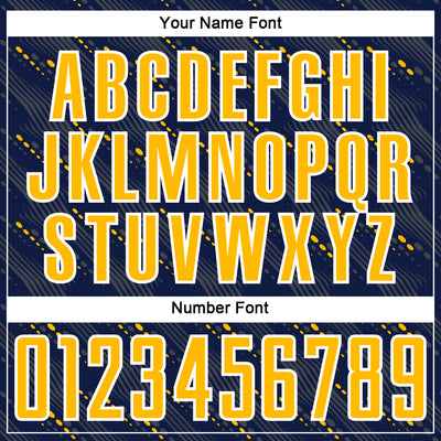 Custom Navy Gold-White Slant Lines Sports Sublimation Soccer Uniform Jersey