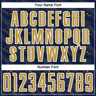 Custom Navy Old Gold-White Slant Lines Sports Sublimation Soccer Uniform Jersey