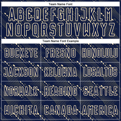 Custom Navy Cream Slant Lines Sports Sublimation Soccer Uniform Jersey