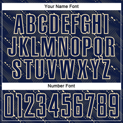 Custom Navy Cream Slant Lines Sports Sublimation Soccer Uniform Jersey