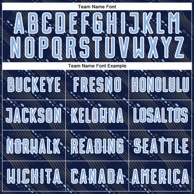 Custom Navy Light Blue-White Slant Lines Sports Sublimation Soccer Uniform Jersey