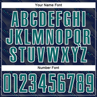 Custom Navy Teal-White Slant Lines Sports Sublimation Soccer Uniform Jersey