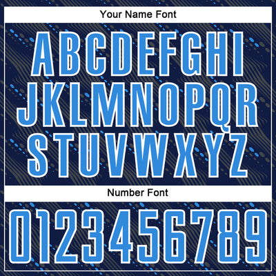 Custom Navy Powder Blue-White Slant Lines Sports Sublimation Soccer Uniform Jersey