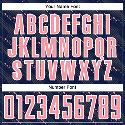 Custom Navy Medium Pink-White Slant Lines Sports Sublimation Soccer Uniform Jersey