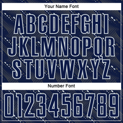 Custom Navy Silver Slant Lines Sports Sublimation Soccer Uniform Jersey