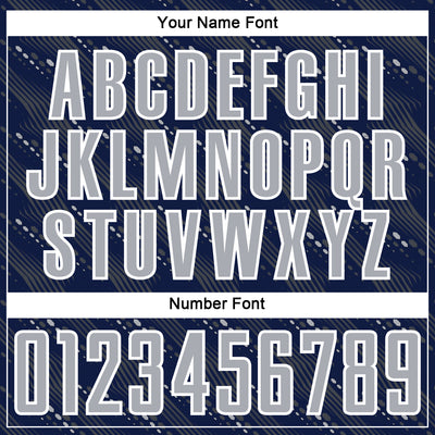 Custom Navy Gray-White Slant Lines Sports Sublimation Soccer Uniform Jersey