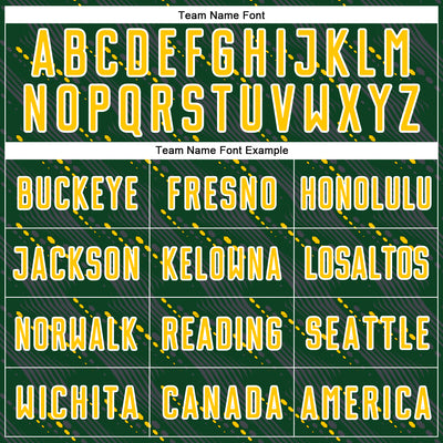 Custom Green Yellow-White Slant Lines Sports Sublimation Soccer Uniform Jersey