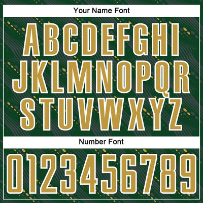 Custom Green Old Gold-White Slant Lines Sports Sublimation Soccer Uniform Jersey