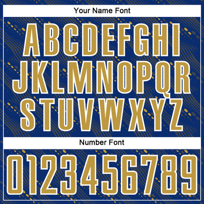 Custom Royal Old Gold-White Slant Lines Sports Sublimation Soccer Uniform Jersey