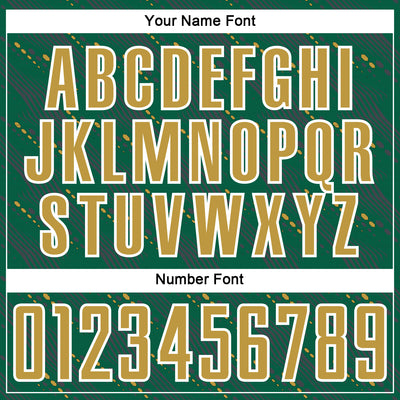 Custom Kelly Green Old Gold-White Slant Lines Sports Sublimation Soccer Uniform Jersey