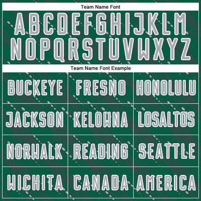 Custom Kelly Green Gray-White Slant Lines Sports Sublimation Soccer Uniform Jersey