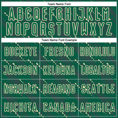 Custom Kelly Green Cream Slant Lines Sports Sublimation Soccer Uniform Jersey