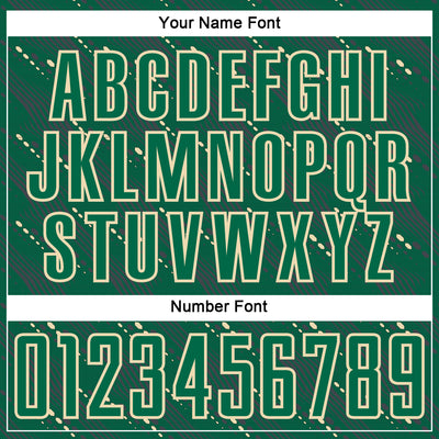 Custom Kelly Green Cream Slant Lines Sports Sublimation Soccer Uniform Jersey