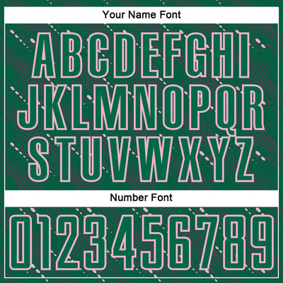 Custom Kelly Green Light Pink Slant Lines Sports Sublimation Soccer Uniform Jersey