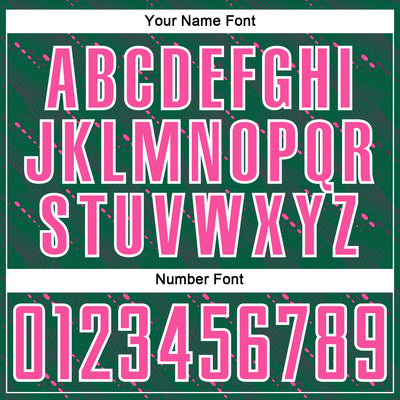 Custom Kelly Green Pink-White Slant Lines Sports Sublimation Soccer Uniform Jersey