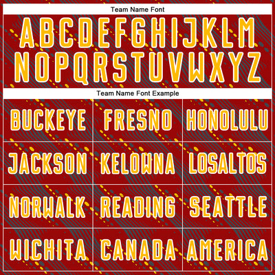 Custom Red Gold-White Slant Lines Sports Sublimation Soccer Uniform Jersey