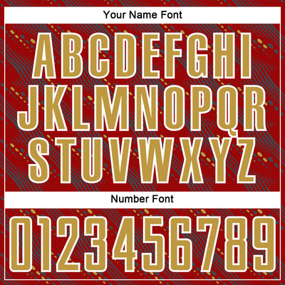 Custom Red Old Gold-White Slant Lines Sports Sublimation Soccer Uniform Jersey