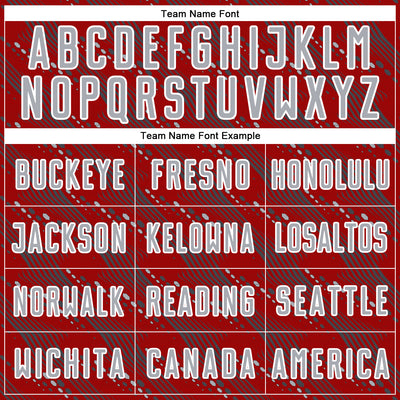 Custom Red Gray-White Slant Lines Sports Sublimation Soccer Uniform Jersey