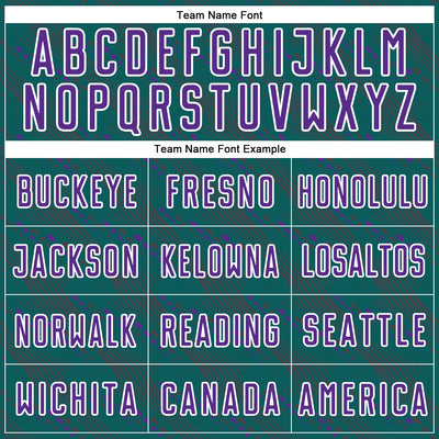 Custom Teal Purple-White Slant Lines Sports Sublimation Soccer Uniform Jersey