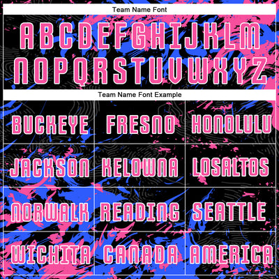 Custom Black Pink Royal-White Fluid Art Splash Sublimation Soccer Uniform Jersey