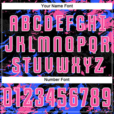 Custom Black Pink Royal-White Fluid Art Splash Sublimation Soccer Uniform Jersey