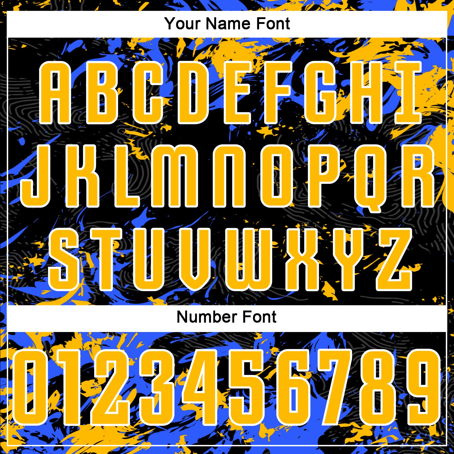 Custom Black Gold Royal-White Fluid Art Splash Sublimation Soccer Uniform Jersey