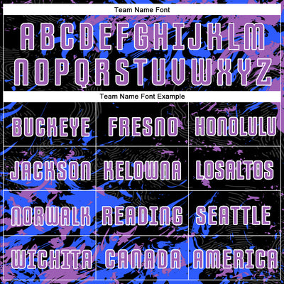 Custom Black Medium Purple Royal-White Fluid Art Splash Sublimation Soccer Uniform Jersey