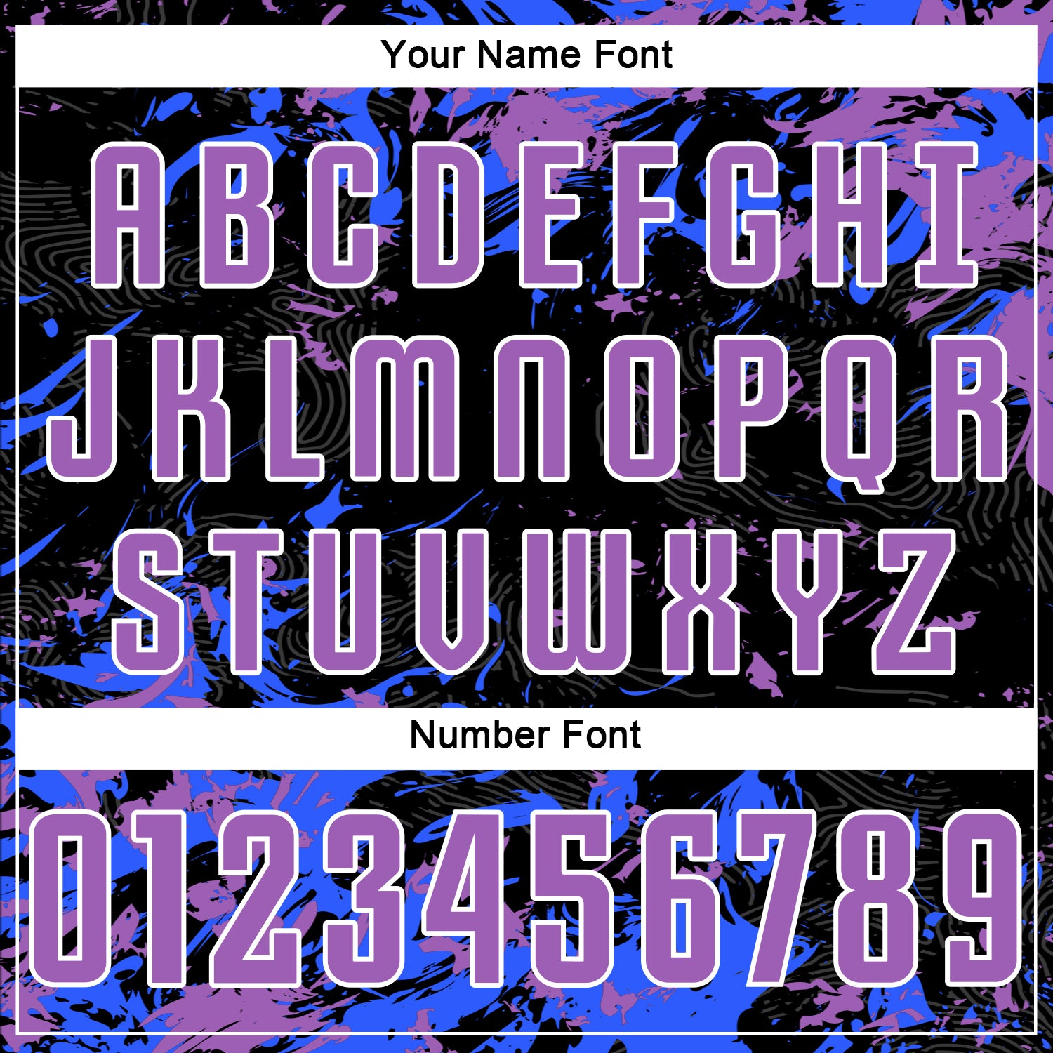 Custom Black Medium Purple Royal-White Fluid Art Splash Sublimation Soccer Uniform Jersey