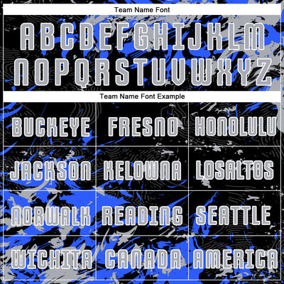 Custom Black Gray Royal-White Fluid Art Splash Sublimation Soccer Uniform Jersey