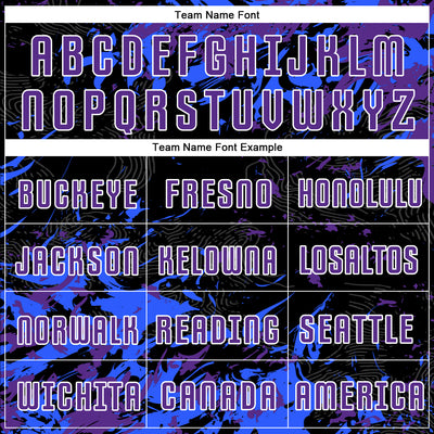 Custom Black Purple Royal-White Fluid Art Splash Sublimation Soccer Uniform Jersey