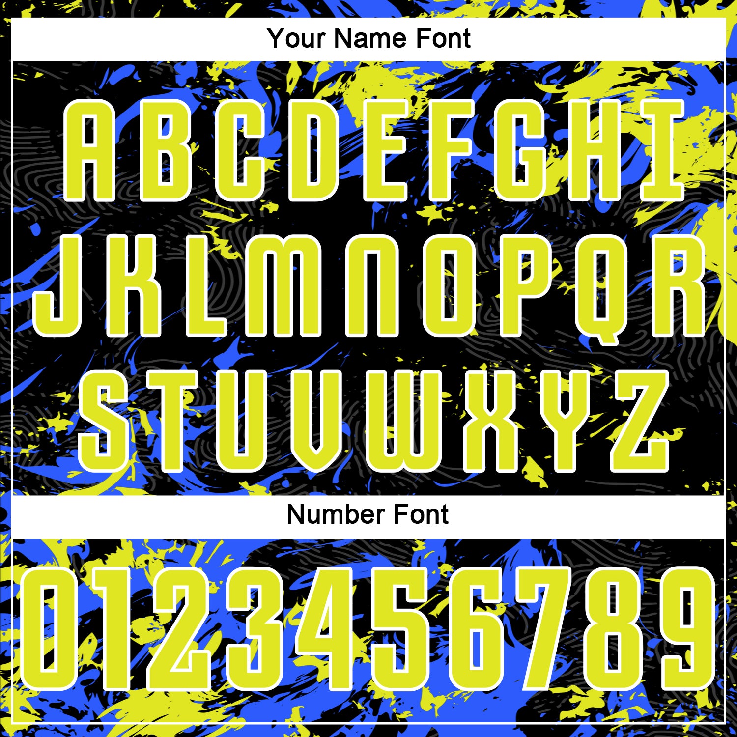 Custom Black Neon Yellow Royal-White Fluid Art Splash Sublimation Soccer Uniform Jersey