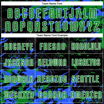 Custom Black Grass Green Royal-White Fluid Art Splash Sublimation Soccer Uniform Jersey