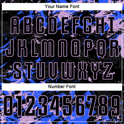Custom Black Light Purple-Royal Fluid Art Splash Sublimation Soccer Uniform Jersey