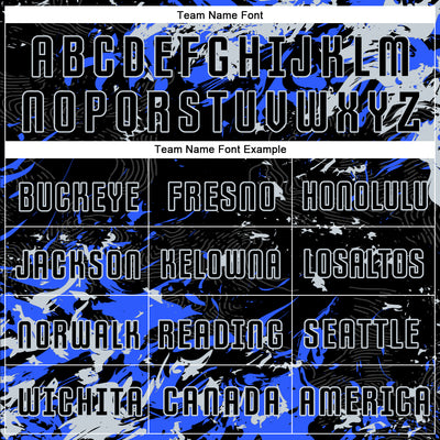 Custom Black Silver-Royal Fluid Art Splash Sublimation Soccer Uniform Jersey