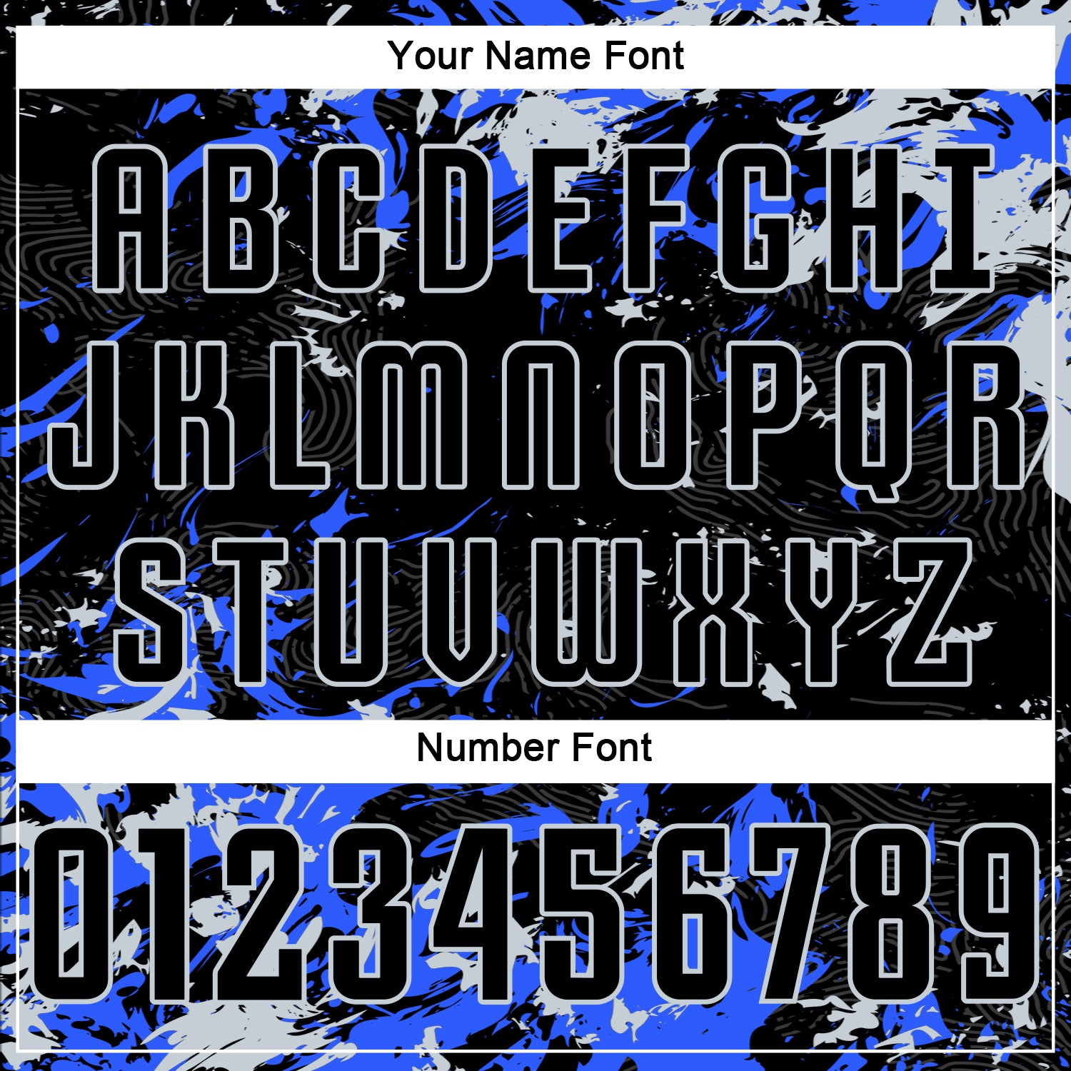 Custom Black Silver-Royal Fluid Art Splash Sublimation Soccer Uniform Jersey