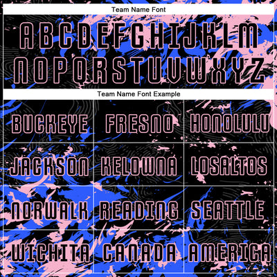 Custom Black Light Pink-Royal Fluid Art Splash Sublimation Soccer Uniform Jersey