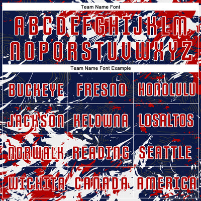Custom Navy Red-White Fluid Art Splash Sublimation Soccer Uniform Jersey