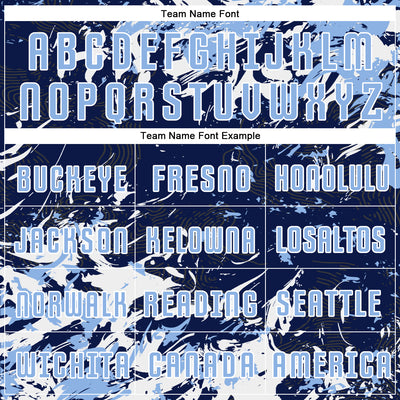 Custom Navy Light Blue-White Fluid Art Splash Sublimation Soccer Uniform Jersey