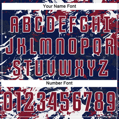 Custom Navy Crimson-White Fluid Art Splash Sublimation Soccer Uniform Jersey