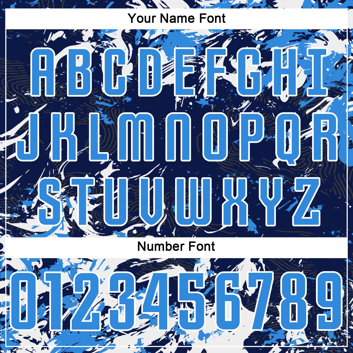 Custom Navy Powder Blue-White Fluid Art Splash Sublimation Soccer Uniform Jersey